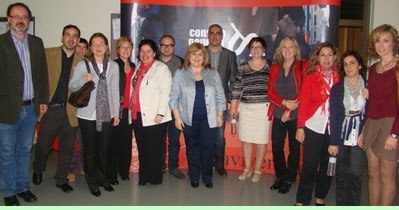 Ana LIma, Presidenta del Consejo General de Colegios de Trabajadores Sociales, con miembros de su Junta y Presidentes/as de diversos Colegios. Mayo 2011