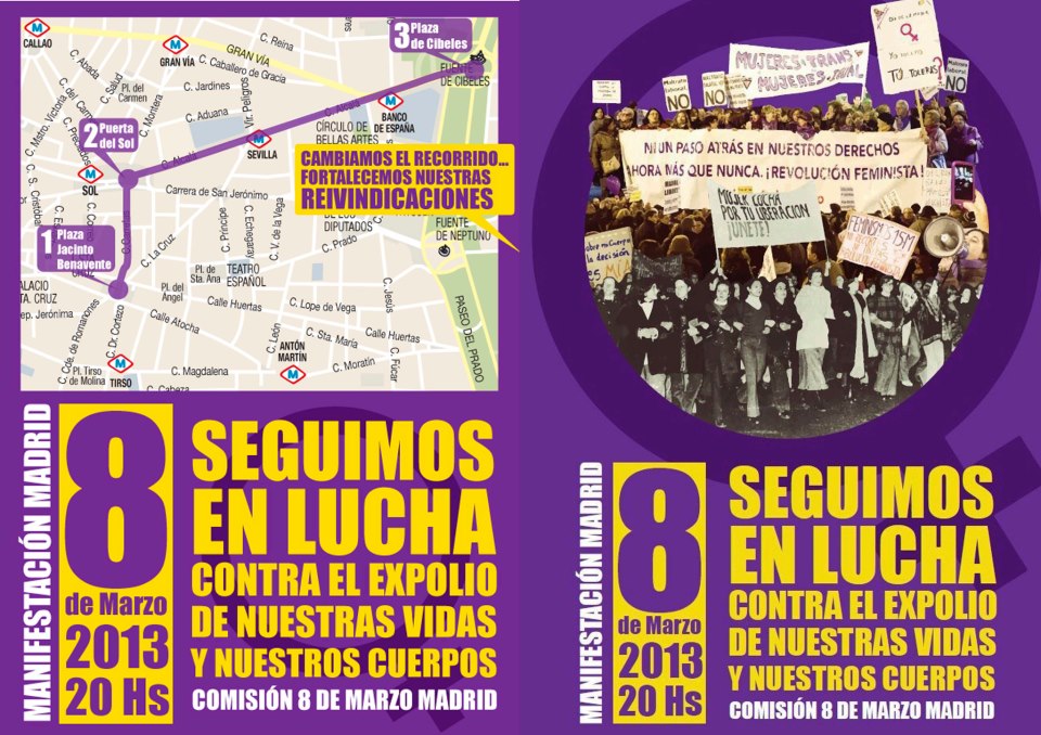 CARTEL MAFIFESTACION DÍA MUJER 8 MARZO 2013